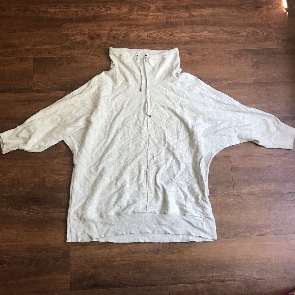 Jones New York cotton 3/4 sleeve sweater grey